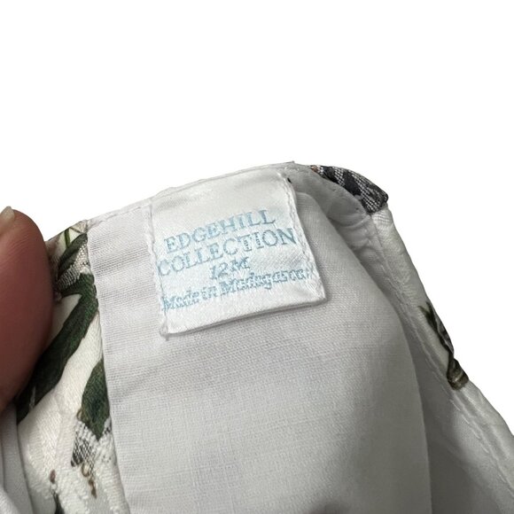 Edgehill Collection Baby Girl Jacquard Floral Velvet Ties Ruffle Hem Dress 12M - Picture 4 of 6